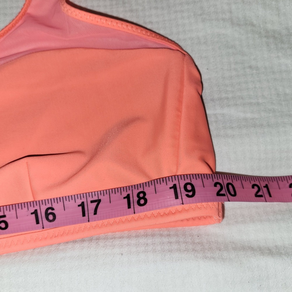 Lululemon Water Salty Swim Mesh T Back Orange Gray Reversable Bikini Top 8 - Picture 9 of 9